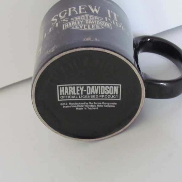 Harley Davidson "Screw It, Let's Ride" Black Mug, Pre-Owned, Exc Condition - Picture 6 of 6